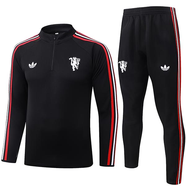 Manchester united tracksuit mens black red training kit 2026-2027